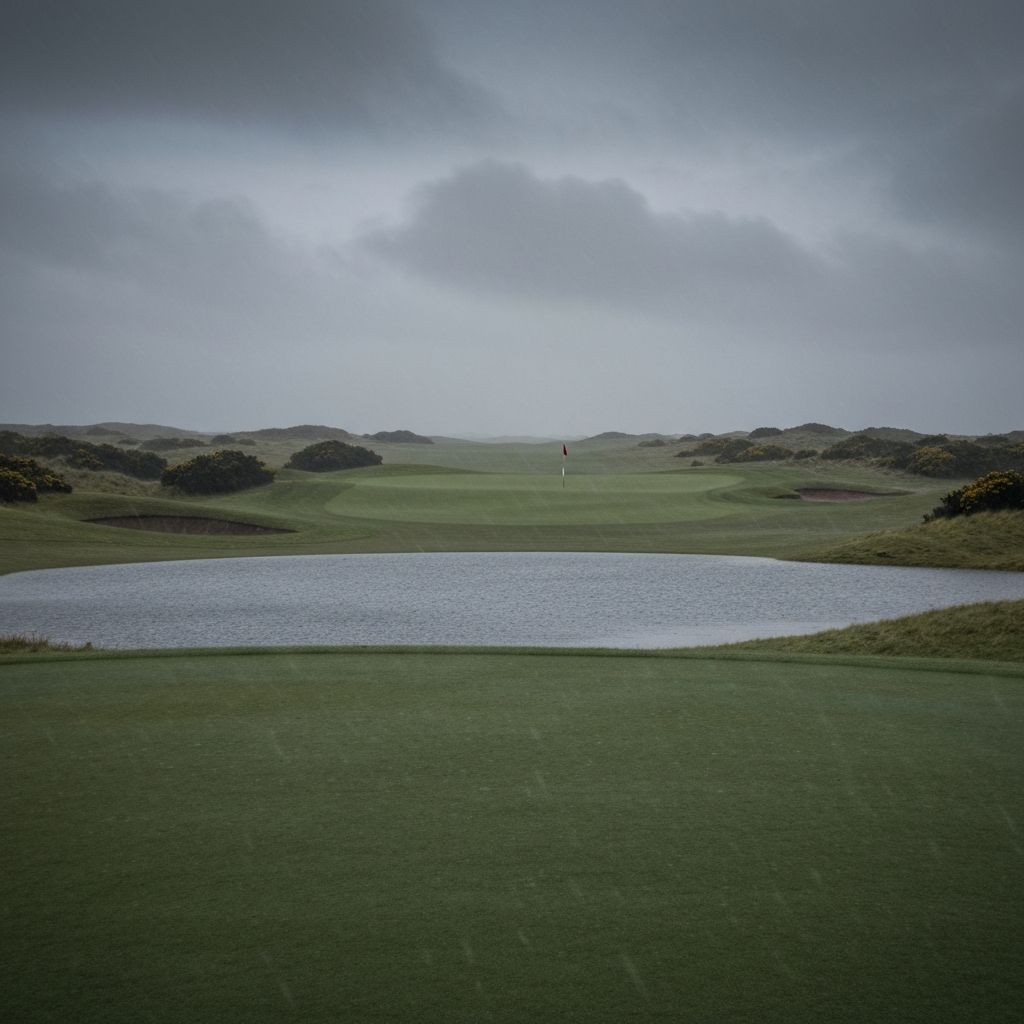 Rainy UK golf course